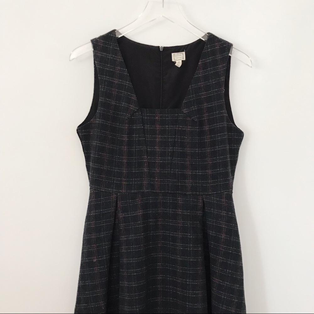 Modcloth Black Textured Square-Neck Fit-and-Flare Dress - Picture 3 of 9